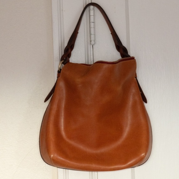 Dooney & Bourke Elegant Brown Leather Shoulder Bag - Picture 2 of 3